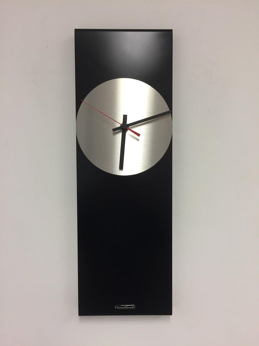 Wandklok LaBrand Export Design Black & Red Pointer