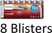 96 stuks (6 blisters a 16 st) Philips AA Power Alkaline Batterij