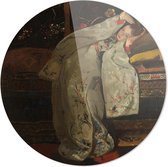 Meisje in witte kimono | George Hendrik Breitner | Rond Plexiglas | Wanddecoratie | 80CM x 80CM | Schilderij | Oude meesters | Foto op plexiglas
