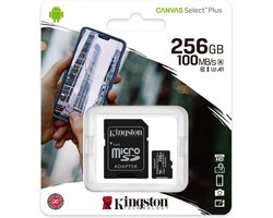 Kingston Canvas Select Plus microSD Card 10 UHS-I - 256GB - inclusief SD adapter