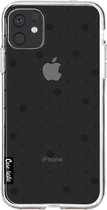 Casetastic Apple iPhone 11 Hoesje - Softcover Hoesje met Design - Pin Points Polka Black Transparent Print