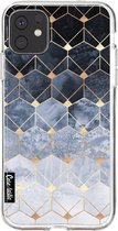 Casetastic Apple iPhone 11 Hoesje - Softcover Hoesje met Design - Blue Hexagon Diamonds Print