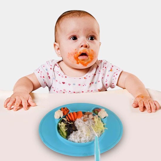 Bordje met zuignap + baby lepel placemat met geïntegreerd bord
