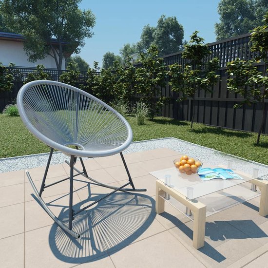 vidaXL Chaise de jardin Moon Chair à bascule en poly rotin Gris | bol.com