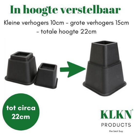 ULDIGI Verstelbare Bedverhogers 22-42 Mm Voor Bureaupoten 4-pack 5 Cm Hoog Bruin Gemakkelijk Schoon Te Maken Stevig ULDIGI Verstelbare Bedverhogers 22-42 Mm Voor Bureaupoten 4-pack 5 Cm Hoog Bruin Gemakkelijk Schoon Te Maken Stevig