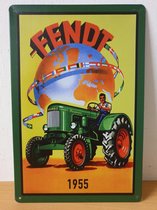 Fendt tractor trekker 1955 Reclamebord van metaal METALEN-WANDBORD - MUURPLAAT - VINTAGE - RETRO - HORECA- BORD-WANDDECORATIE -TEKSTBORD - DECORATIEBORD - RECLAMEPLAAT - WANDPLAAT
