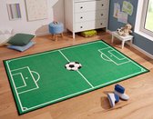 Kindervloerkleed voetbalveld & voetbal - groen 160x240 cm