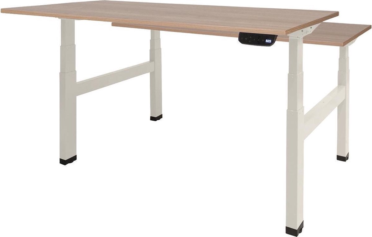 Zit Sta Bureau - Duo Elektrisch 120x80 Havana Kersen -wit frame