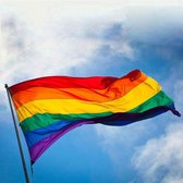 Regenboog vlag -  Gay pride vlag - Grote gay Rainbow vlag – afmeting:  90 x 150 CM
