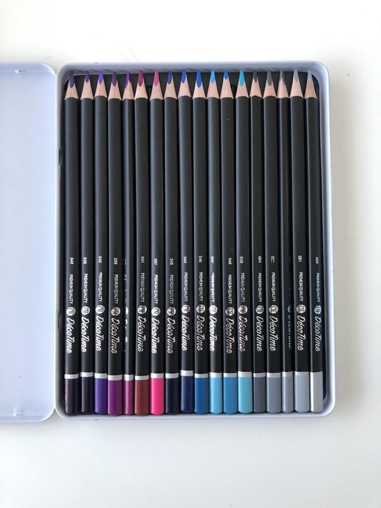 18 crayons de couleur Premium en étain - Decotime - Pointe douce - Da Vinci  - Violet -... | bol