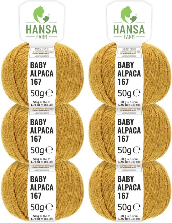 vis rechter Booth Breiwol - Breigaren - Haakwol - 100% Baby Alpaca Wol in 50+ kleuren - Set  van 300 g (6... | bol.com