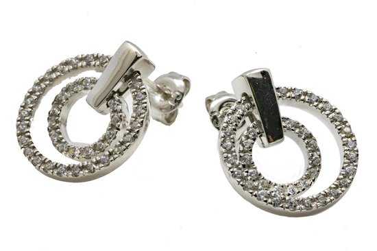 juwelier - Zilver -  oorknoppen - zirkonia  -  verlinden juwelier