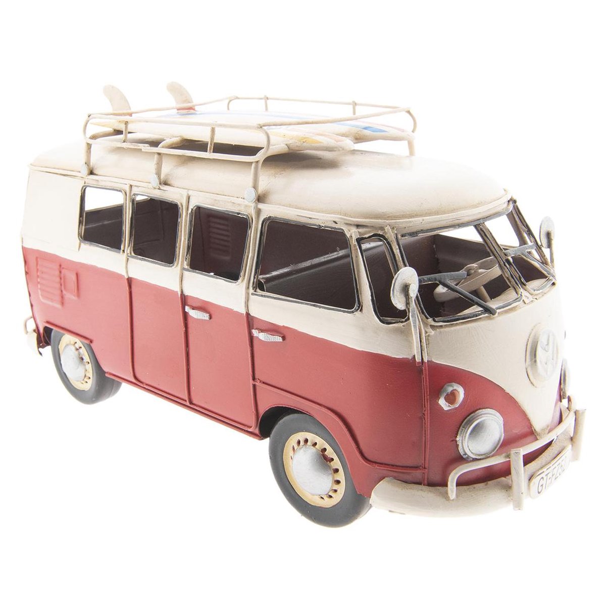 Clayre & Eef Volkswagen Bus Licentie Camper 27*12*16 cm Rood Ijzer Miniatuur... | bol.com