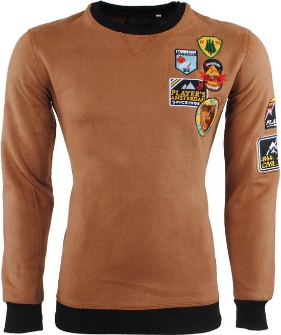 | Bravo Jeans Heren Trui Ronde Hals Sweat Patches Heren Truien & Vesten | KLEDING.nl