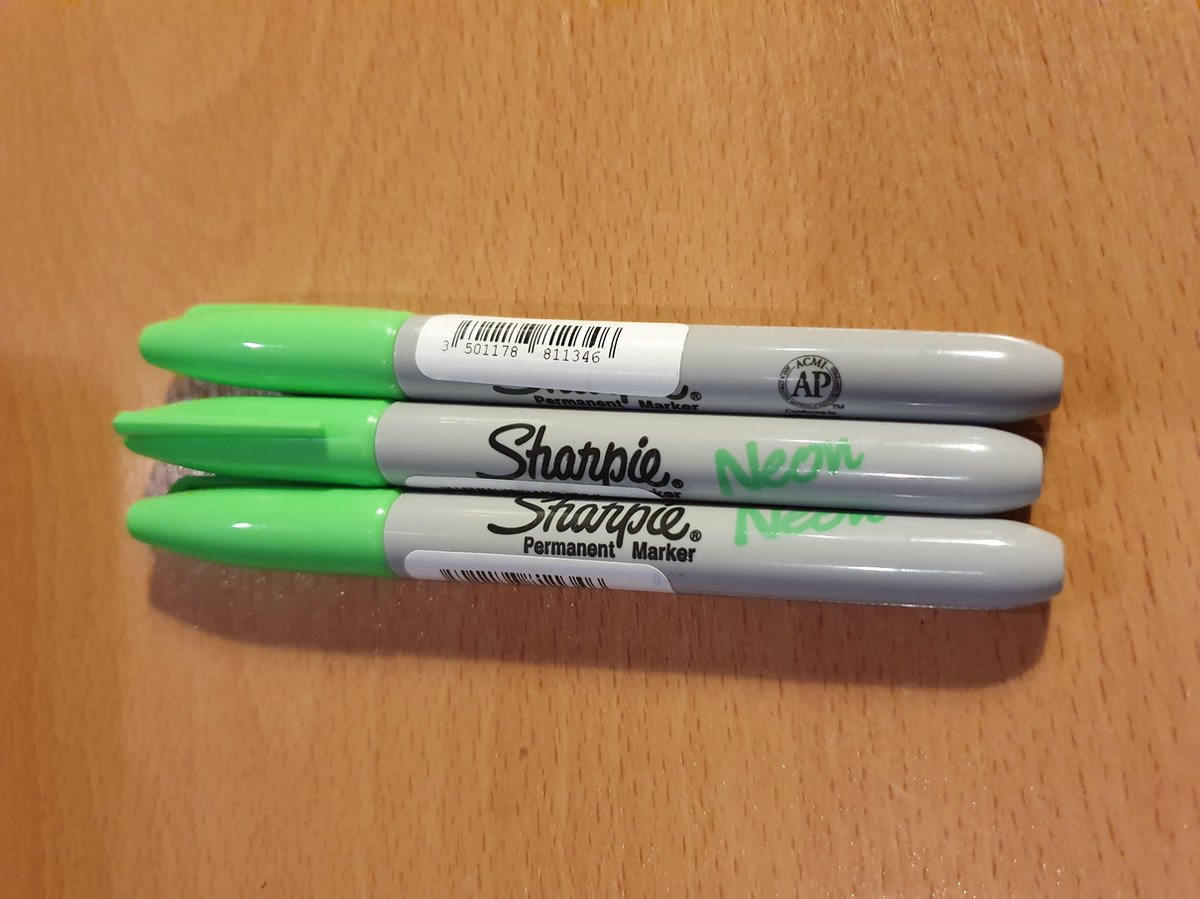 3 Sharpie neon met groen fijne punt