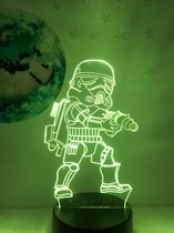 Cadeau voor jongen lamp voor kinderkamer. Nachtlamp voor kinderen Stormtrooper. 7 Kleuren tafellamp