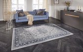 Oosters vloerkleed Nain Elle Decoration - grijs/saffierblauw 80x150 cm