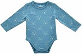 Jollein Rompertje met lange mouw Little lion teal – maat 62/68 – blauw/groen met zwarte print - biologisch katoen met elastaan