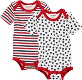 Playshoes Schnizler set 2 rompers korte mouw strepen rood marine