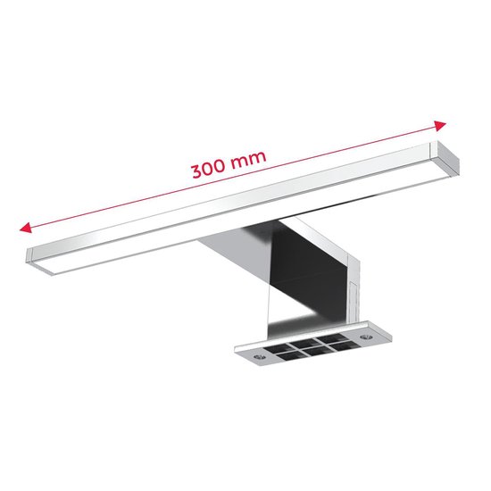 B.K.LICHT - Lampe pour miroir LED - éclairage miroir salle de bain - lumière blanche neutre 4.000K - 5W - 550 LM - l: 30 cm