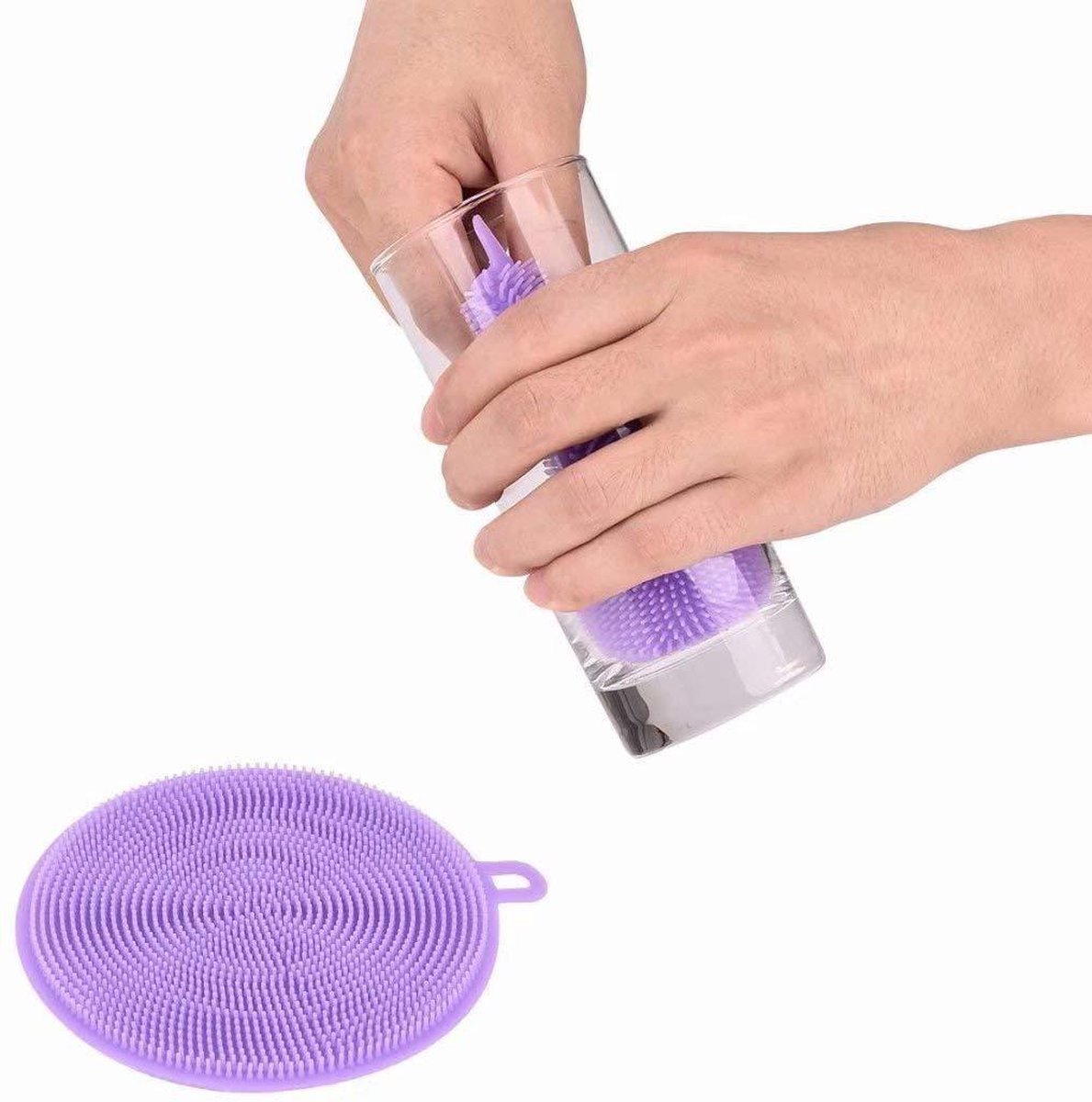 Clever Clean Siliconen sponzen set van 2 [antibacterieel] spoelspons