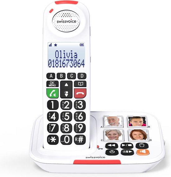 Swissvoice XTRA2155 wit - Grote Toetsen Senioren DECT telefoon vaste met foto... | bol.com