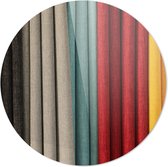 Schilderij - Gekleurde Stoffen Ronde - Multicolor - 60 X 60 Cm Gekleurde Stoffen | Wanddecoratie | Ronde Plexiglas | 60cm X 60cm | Schilderij | Foto Op Plexiglas