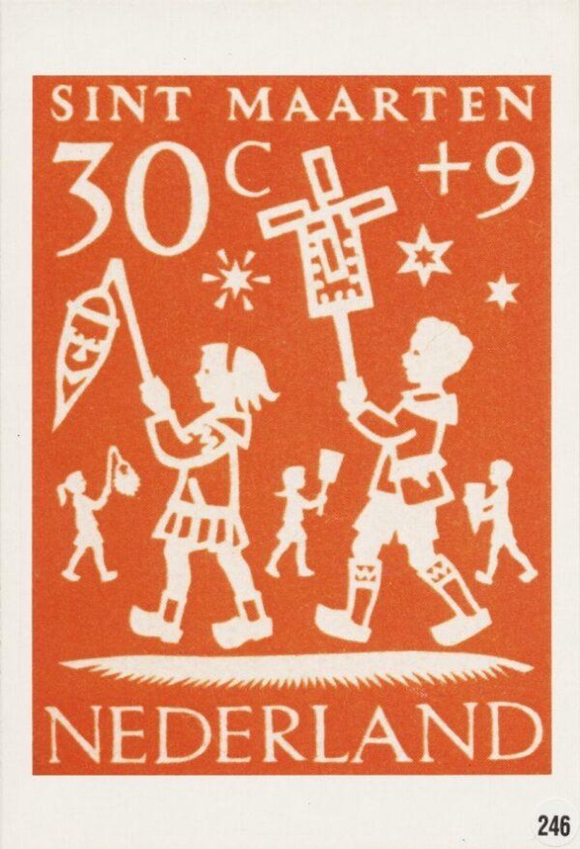 Briefkaart met afbeelding Sint Maarten postzegel