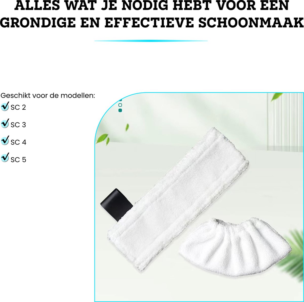 Accessoires Set Geschikt Voor Kärcher Easyfix SC2, SC3, SC4 & SC5 - Stoomreinigeraccessoires - Vervangende Microvezeldoekjes - Mop Pad Dweil – foto 5