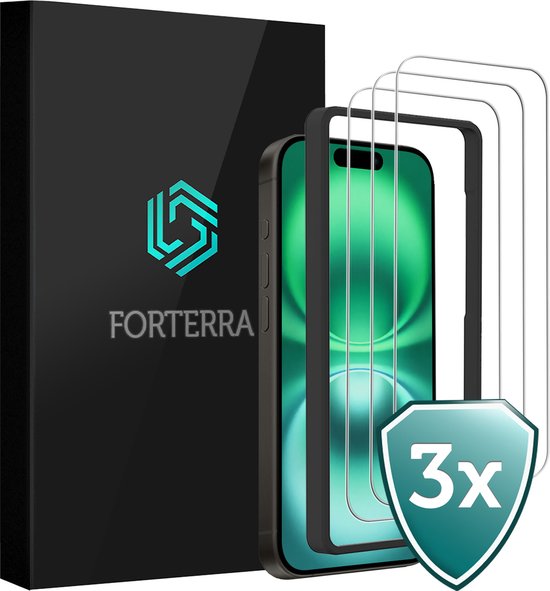 Protecteur d'écran adapté pour iPhone 16 Protecteur d'écran avec cadre de montage en Glas trempé - Protecteur d'écran adapté pour iPhone 16 Protecteur d'écran avec cadre en Tempered Glass -3 PACK