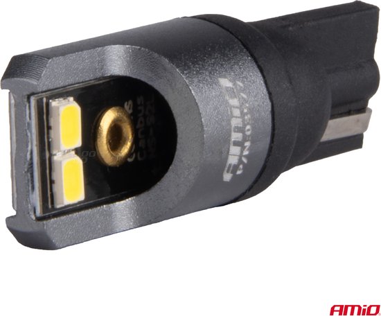 AMiO T10 W5W LED 12V-24V 4x2016 SMD Wit Canbus [Éclairage intérieur - Feux de Jour] (2 pièces)