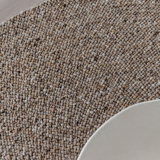 Tapis Rond en Laine Palermo Marron Mélange Eva Interior - Laine - Rond 260 Ø - (XXL)
