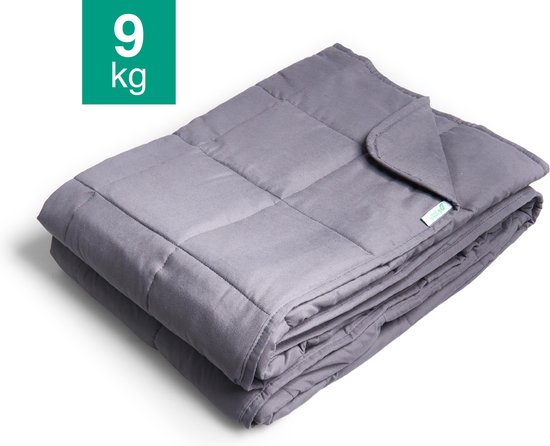 Foto: Vivid green verzwaringsdeken 9 kg weighted blanket zwaarte verzwaarde deken 4 seizoens grijs