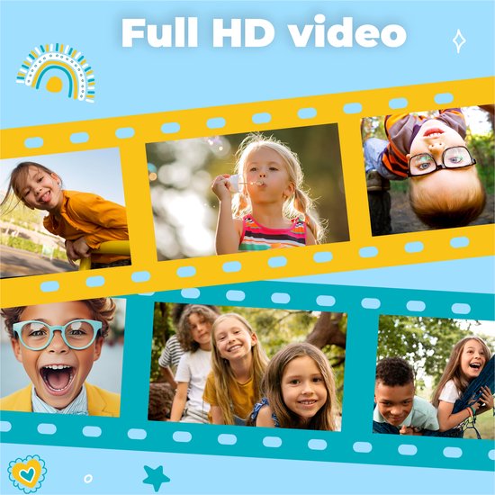 Denver Kindercamera Full HD met Printer - Selfie Camera - 48MP - Digitale Camera Kinderen - Foto en Video - Spelletjes - KPC1370 - Blauw