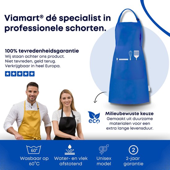 Apron Shop - Tablier de cuisine professionnel - Tablier de cuisine - Tablier de barbecue - Restauration - Taille : taille unique - Bleu ciel