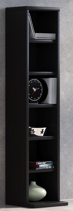 Armoire CD DVD casier de meuble Elementa (Noir)