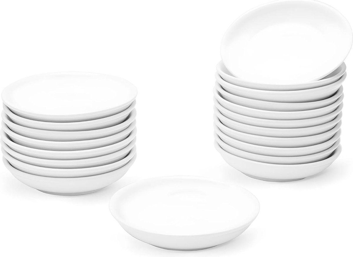 Keramische dipschalen tapasschaaltjes sojasausschaaltjes mini-kommen charcuterie board sushi tomatensaus set van 25 Ø 10 cm