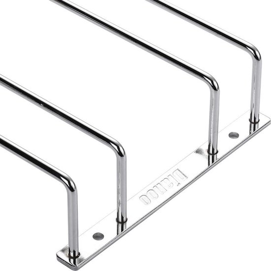 Onder Kast Wijn Glazen Rack, Punch-free Stemware Rack, Hangende Stemware Houder, Verstelbaar Onder De Plank Glazen Opslaghanger, Metalen Organizer, For Kast Keukenbar (Color : Black, Size : 3 Row