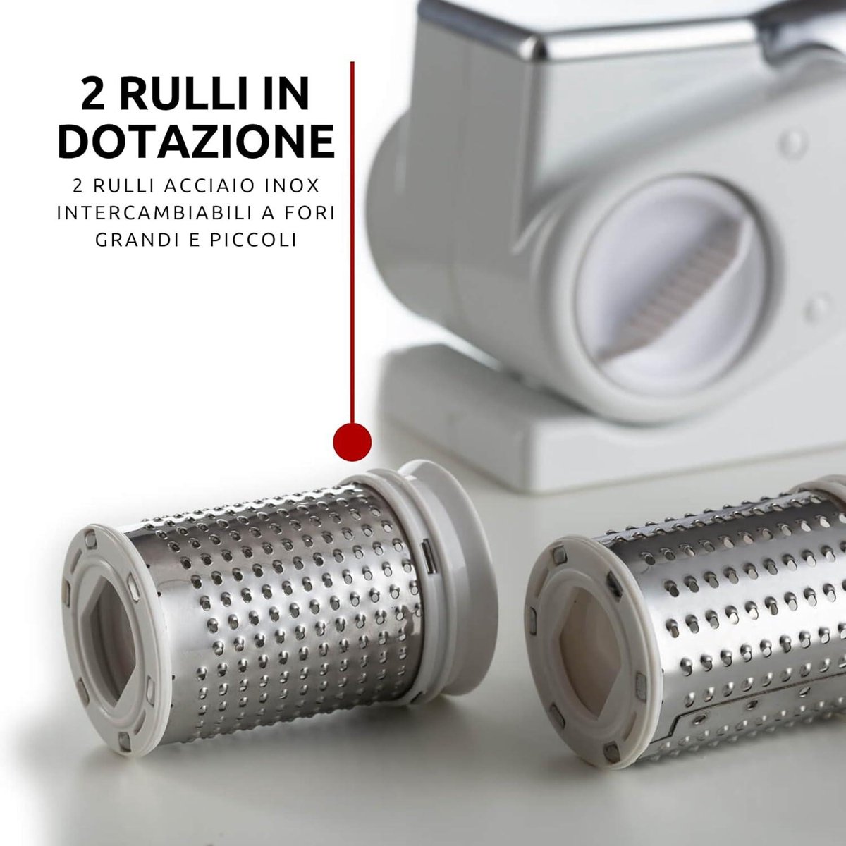 Metal 44 draadloze elektrische kaasrasp 2 roestvrijstalen walsen 1 kg kaas acculading rasp voor verschillende ingrediënten 1500 mAh wit Raspen