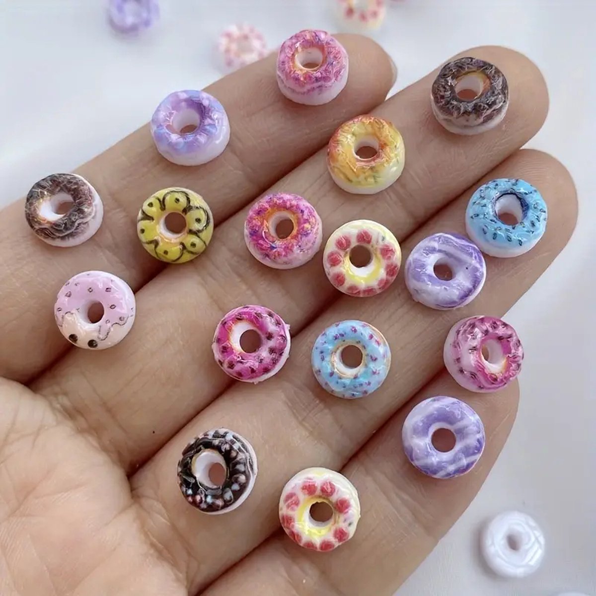 MGM Trading - 60 stuks 3D hars Donut Nagelkunst Bedels DIY Crème Kunst Nagels Platte Strass Applicaties - DIY Bruiloft Plakboek Decoratie