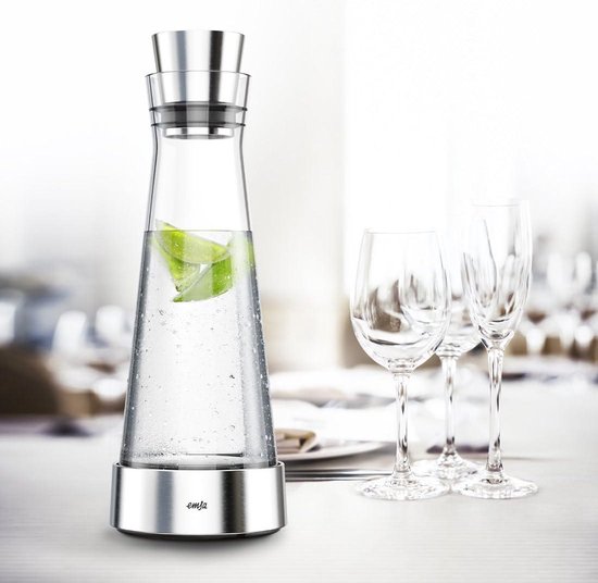 Emsa Flow Koelkaraf 516942, Glas, Transparant, 1 L, 14x14x30 cm Emsa Flow Koelkaraf 516942, Glas, Transparant, 1 L, 14x14x30 cm