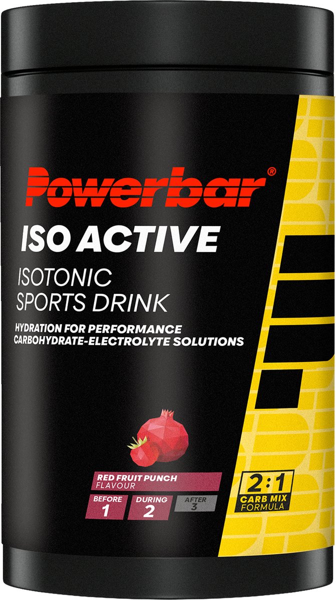 Goedkoopste Powerbar sportdrank | Iso Active | Red Fruit | 600 gram - 9 liter