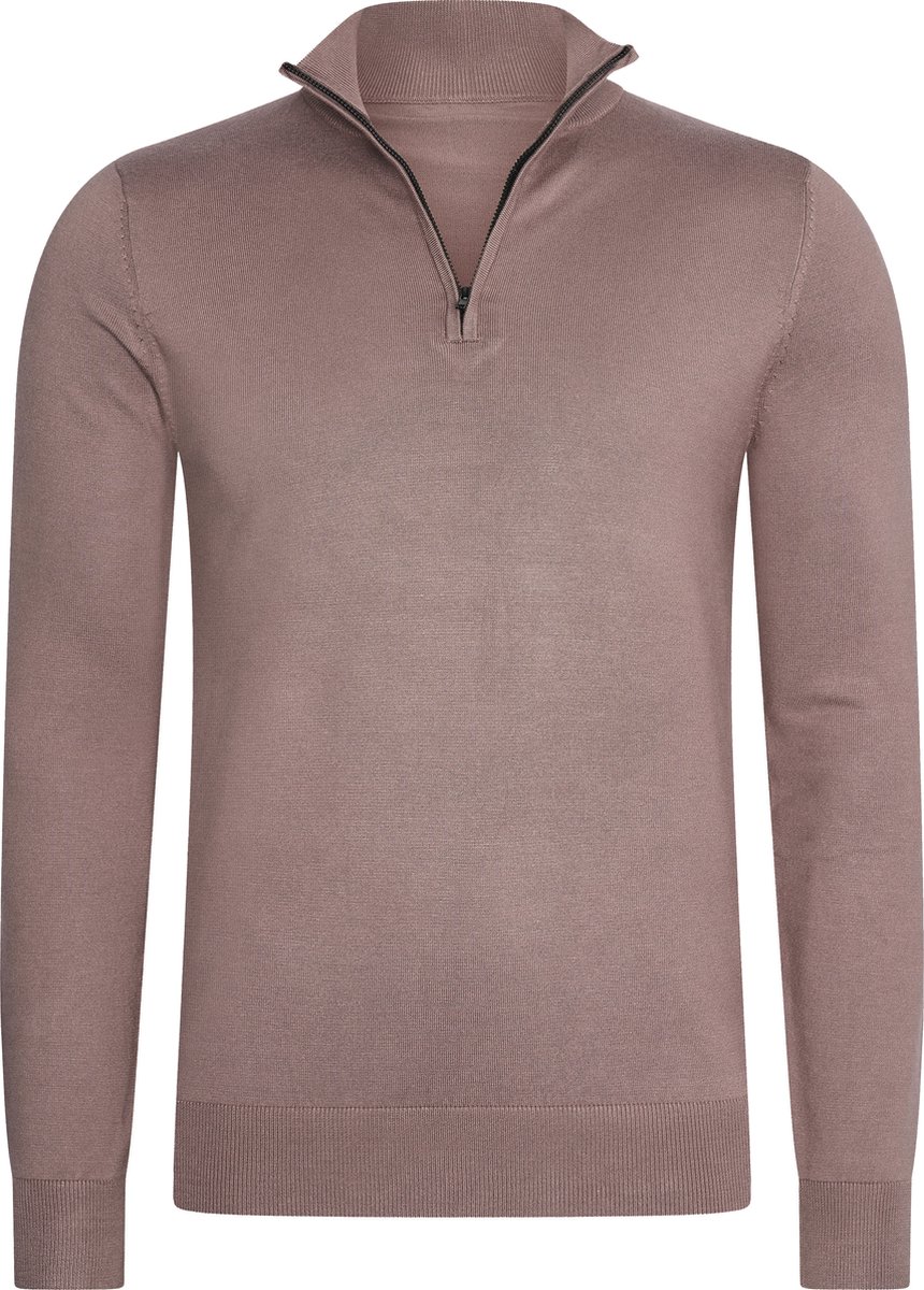 Mario Russo Mario Russo Half Zip Sweater deep taupe L