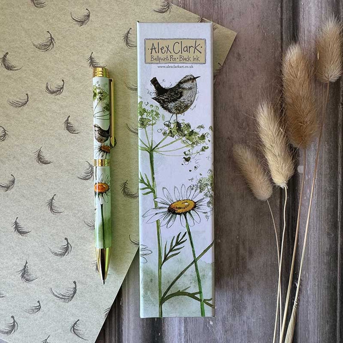 Alex Clark Pen in doosje Merel en Bloemen ~ Wren en Daisies
