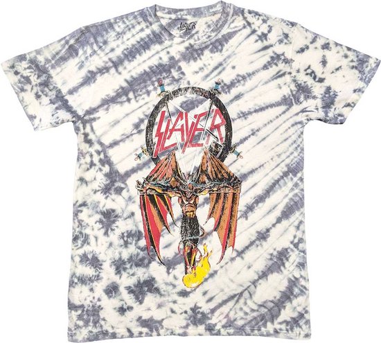 Slayer - Winged Crucifix Heren T-shirt - L - Multicolours/Blauw