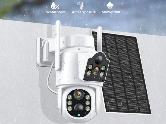 Xd Xtreme - Solar camera - Dual lens - Wifi - 8MP (2x4MP) - Wit van XD-Xtreme — afbeelding 3