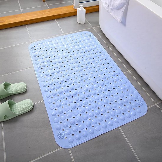 Antislip Douchemat 60x90 Cm Met Zuignappen - Beige PVC Badmat Met Afvoergaten En Massage