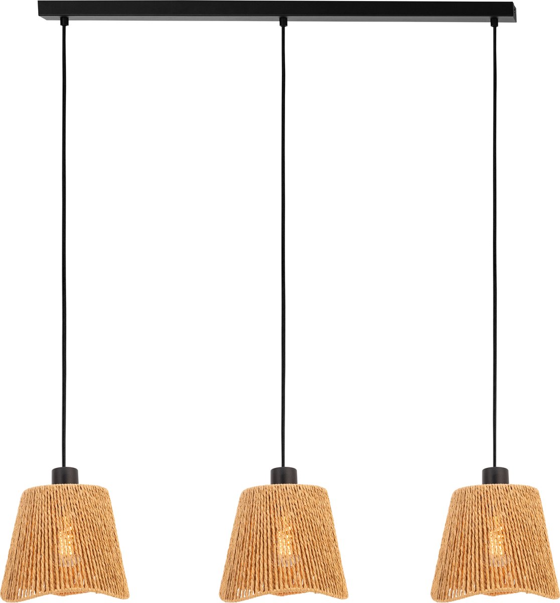 EGLO Lavister Hanglamp - E27 - Papier;Staal - Zwart;Bruin