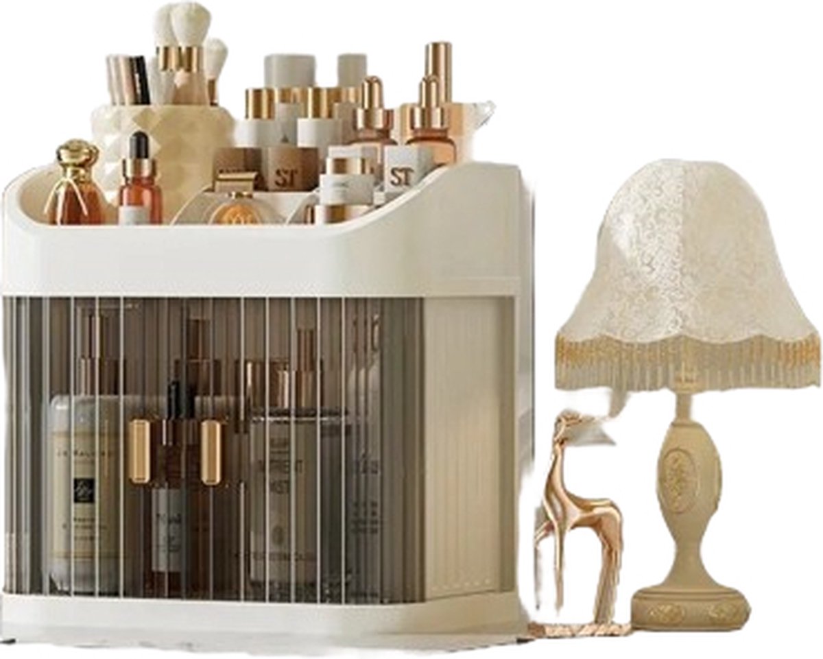 Goedkoopste Blyx® - Make-Up Organizer - Opbergdoos - Make up tas - Make up Koffer - Sieraden - Wit - 24x23.5x15.5CM