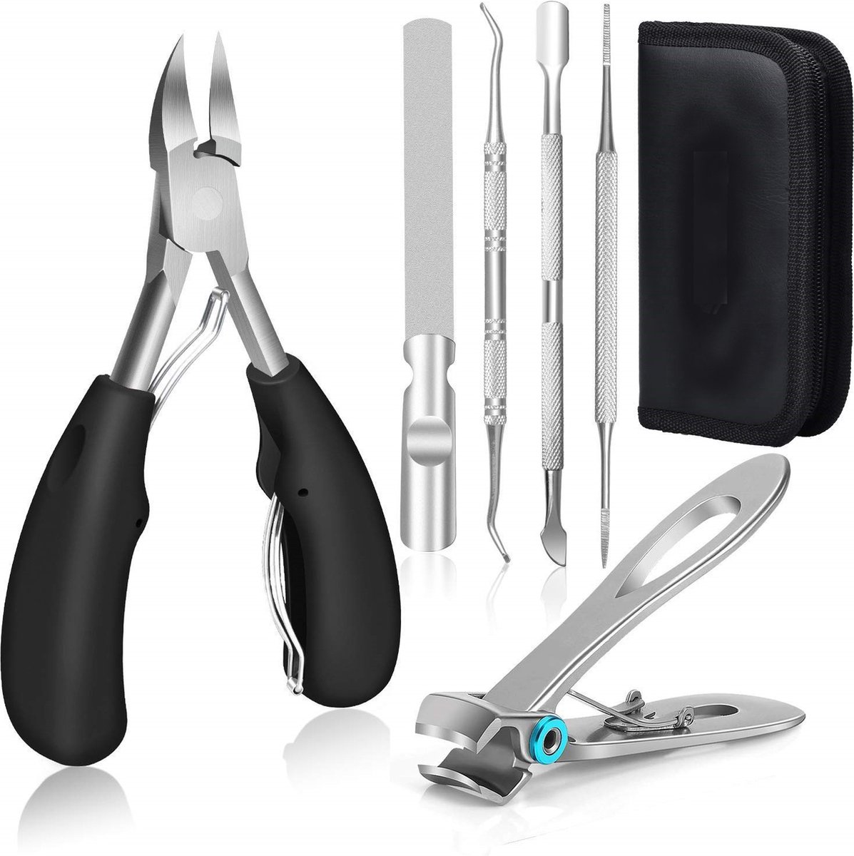 Goedkoopste 6-Pack Grote Nagelknippers - Dikke Nagel Teennagelknippers - Nagelknippers - Voor Dikke Ingegroeide Nagels - Ideale Teennagel Gereedschapsset - Pedicure - Mannen - Vrouwen - Senioren - Zwart